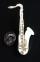 Saxophone : White saxophone vintage enamel pin, pin from France, 1990