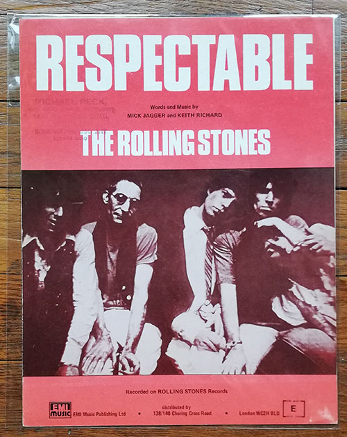 The Rolling Stones : Respectable, sheet music, UK, 1978 - £ 38.7