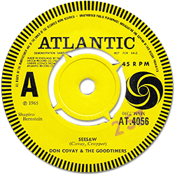 Don Covay and The Goodtimers : See-Saw - 7" CS from UK, 1965
