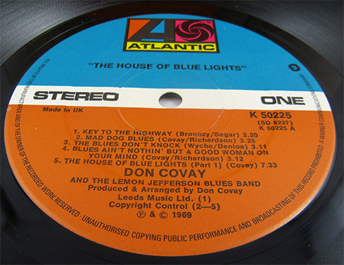 Don Covay and The Jefferson Lemon Blues Band : The House of Blue Lights - LP from UK, 1975