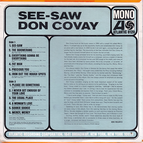 Don Covay : See-Saw - LP from Canada, 1966