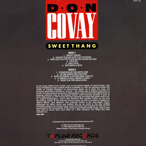 Don Covay : Sweet Thang - LP from UK, 1985