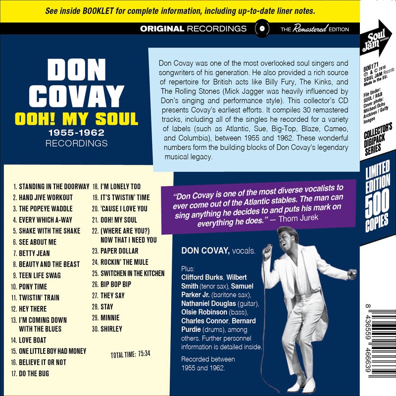 Don Covay : Ooh! My Soul (1955-1962 Recordings) - CD from UK, 2019