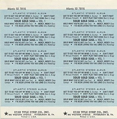Solomon Burke, Don Covay, Ben E. King, Wilson Pickett, Otis Redding, Joe Tex : Solid Gold Soul - 7" EP from USA, 1966