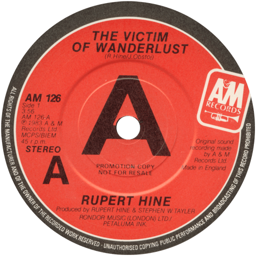 Rupert Hine : The Victim Of Wanderlust - 7" PS from UK, 1983