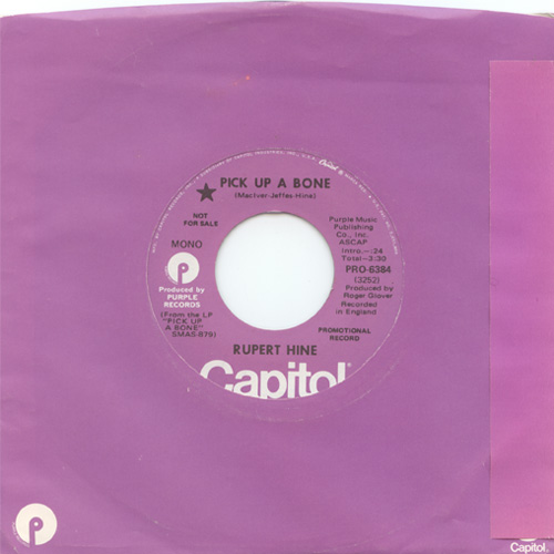 Rupert Hine - Pick Up A Bone - Capitol PRO-6384/6393 USA 7" CS