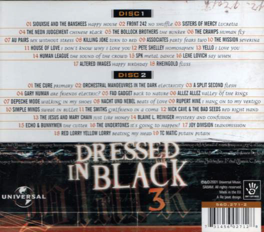 V/A incl. Rupert Hine, The Cure, The Cramps, Yello, Joy Division, Nick Cave & the Bad Seeds, etc. : Dressed in Black 3 - CDx2 from Holland, 2001