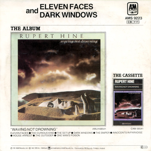 Rupert Hine : Eleven Faces - 7" PS from Holland, 1982