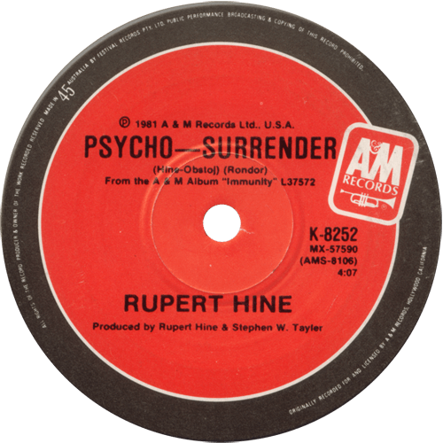 Rupert Hine : Misplaced Love - 7" CS from Australia, 1981