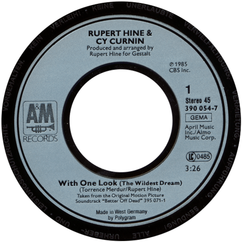 Rupert Hine : With One Look (with Cy Curnin) - 7" PS from Germany, 1985