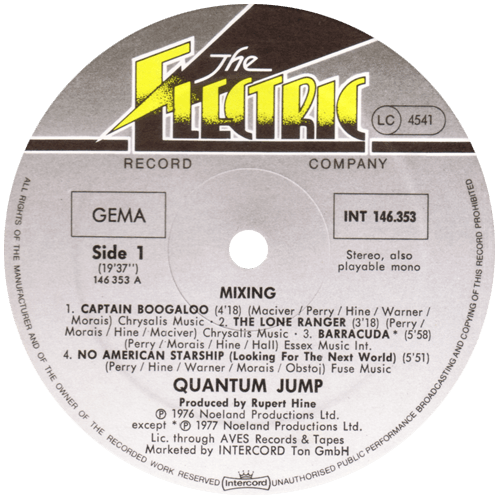 Quantum Jump - Mixing - Intercord 146.353 Germany LP