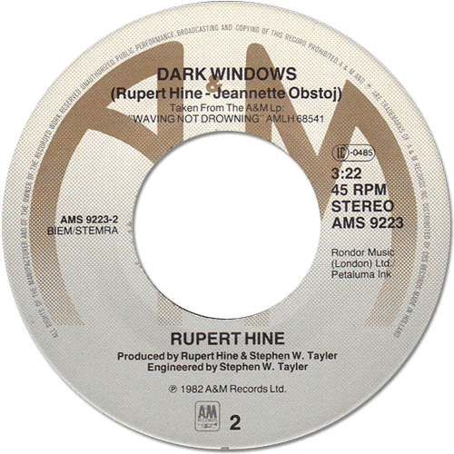 Rupert Hine - Eleven Faces - A&M AMS 9223 Holland 7" PS