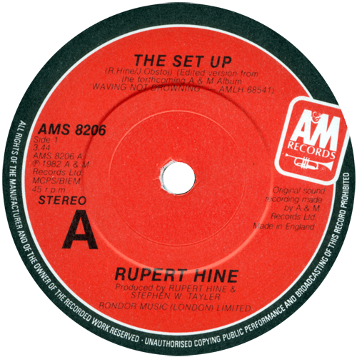 Rupert Hine : The Set Up - 7" PS from UK, 1982