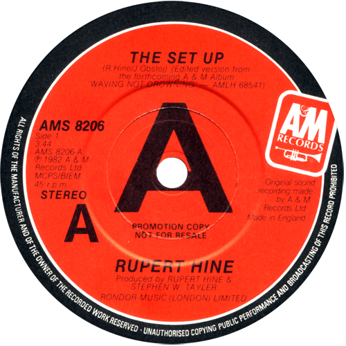 Rupert Hine : The Set Up - 7" PS from UK, 1982