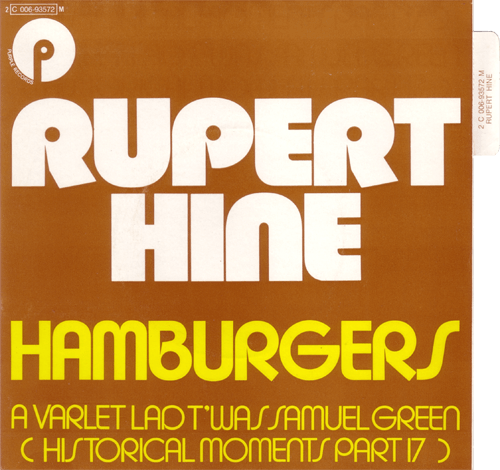Rupert Hine : Hamburgers - 7" PS from France, 1972