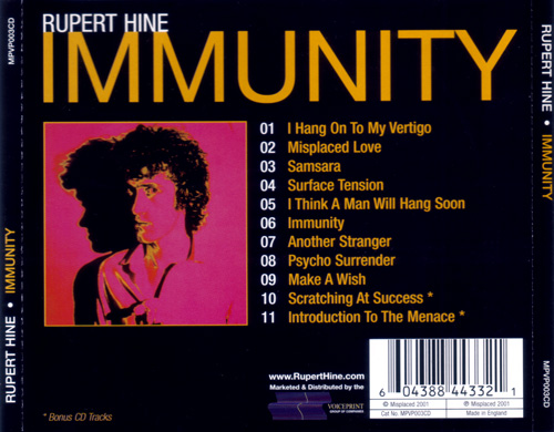 Rupert Hine : Immunity - CD from UK, 2001