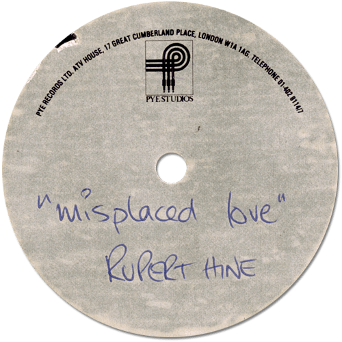 Rupert Hine : Misplaced Love - 7" from UK, 1981