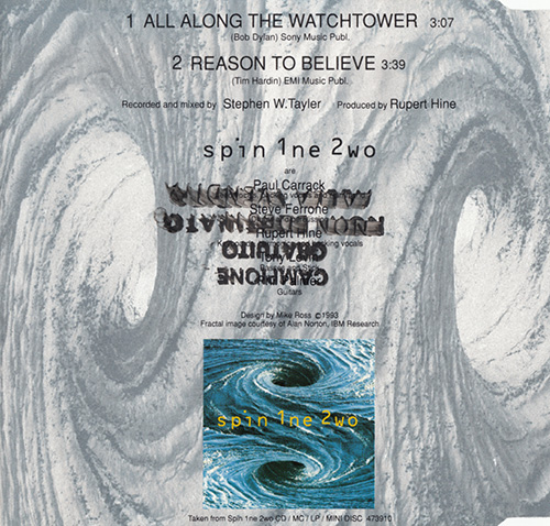 V/A incl. Paul Carrack, Rupert Hine, Tony Levin, Phil Palmer, and Steve Ferrone (Spin 1ne 2wo) : All Along The Watchtower - CDS from Italy, 1993