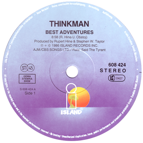Thinkman - Best Adventures - Island 608 424 Germany 12" PS