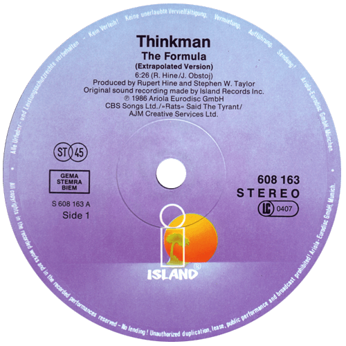 Thinkman - The Formula - Island 608 163 Germany 12" PS
