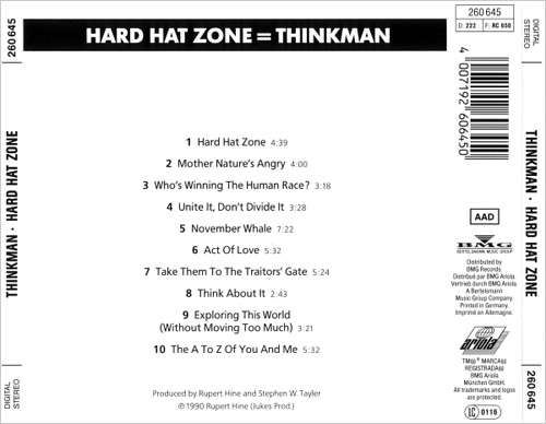 Thinkman - Hard Hat Zone - Ariola 260 645 Germany CD