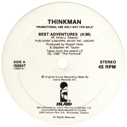 Thinkman - Best Adventures - Island IS 8647 Canada 12"