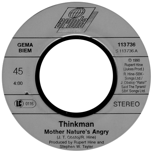 Thinkman - Mother Nature's Angry - Ariola 113 736 Germany 7" PS