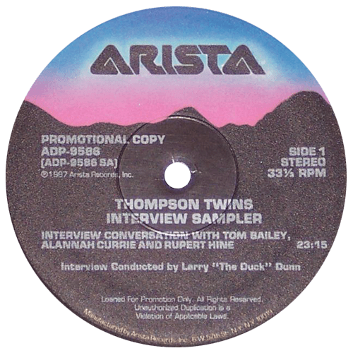 Thompson Twins (Rupert Hine related) : Interview Sampler - LP from USA, 1987