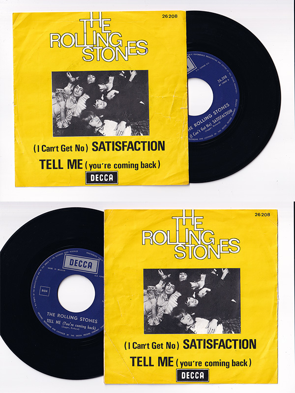 The Rolling Stones : (I Can't Get No) Satisfaction, 7" PS, Belgium, 1968 - £ 24.94
