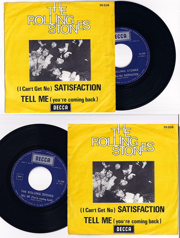 The Rolling Stones: (I Can't Get No) Satisfaction, 7" PS, Belgium, 1968 - $ 37.06