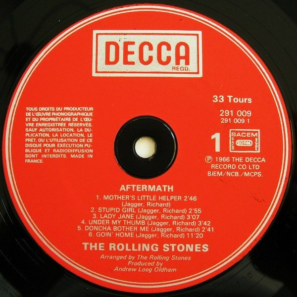 The Rolling Stones: Aftermath  - Decca 291009, France 1980, LP