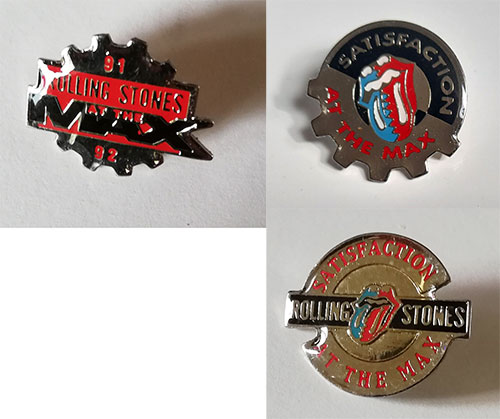 The Rolling Stones: Satisfaction - at the Max - set of 3 enamel pins, pin, Belgium, 1992 - 30 €
