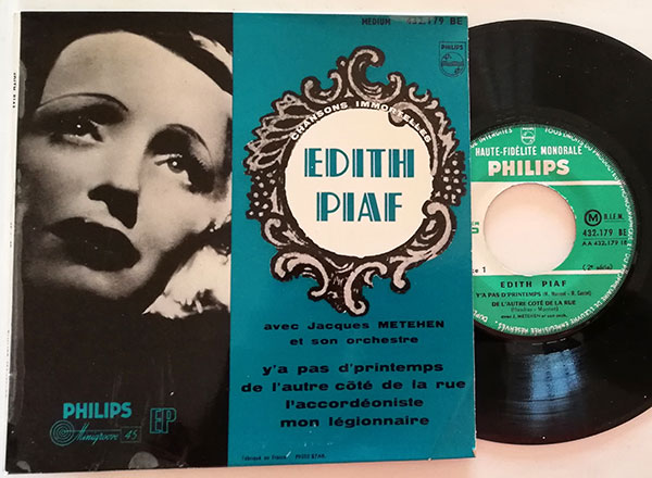 Edith Piaf Avec Jacques Météhen Et Son Orchestre : Chansons Immortelles, 7" EP, France, 1961 - $ 10.8