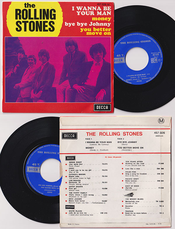 The Rolling Stones: I Wanna Be Your Man - Decca 457.026, France 1970, 7" EP