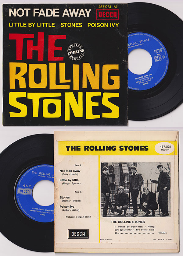 The Rolling Stones: Not Fade Away - Decca 457.031, France 1967, 7" EP
