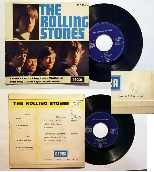 The Rolling Stones - Carol / I'm A King Bee - Decca 457.036 France 7" EP