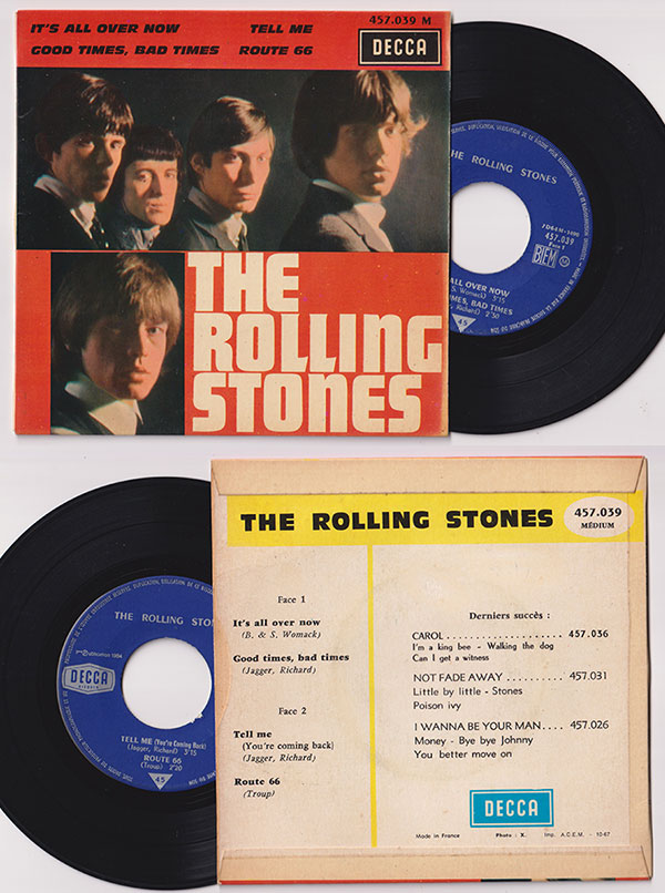 The Rolling Stones: It's All Over Now  - Decca 457.039, France 1967, 7" EP