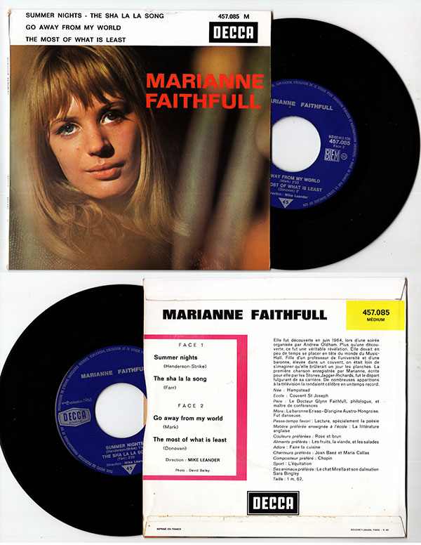Marianne Faithfull: Summer Nights, 7" EP, France, 1965 - 65 €