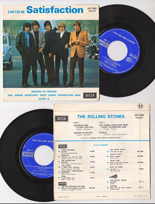 The Rolling Stones - (I Can't Get No) Satisfaction - Decca 457.086 France 7" EP