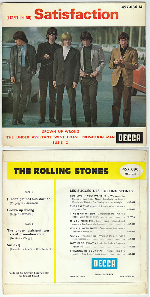 The Rolling Stones - Satisfaction  - Decca 457.086 France 7" EP