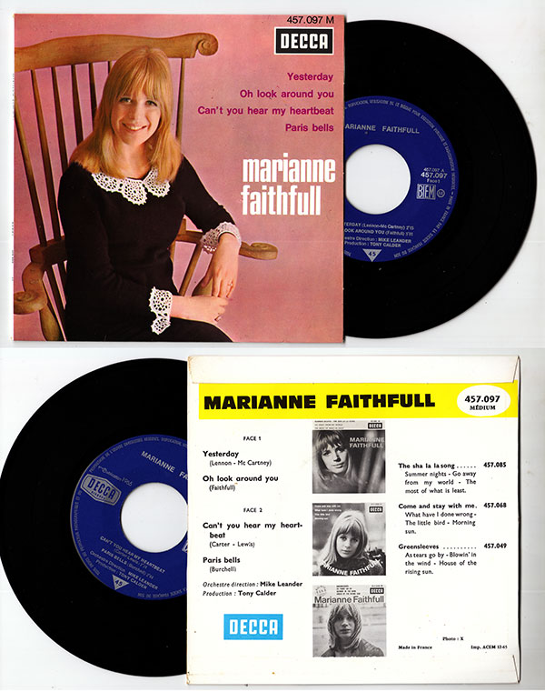 Marianne Faithfull: Yesterday, 7" EP, France, 1966 - $ 32.1