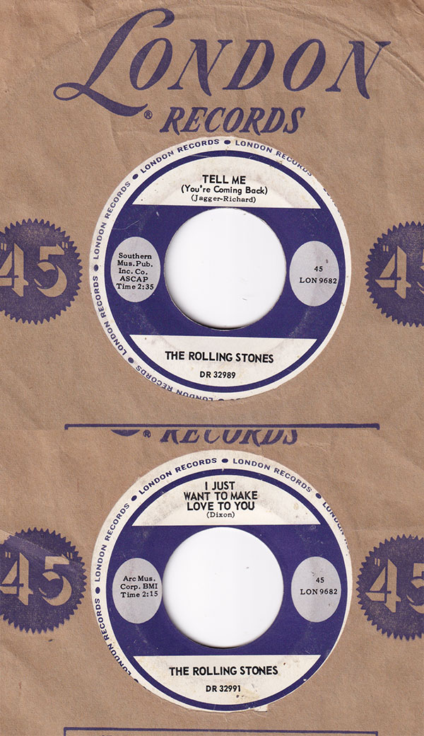 The Rolling Stones: Tell Me (You're Coming Back) - London 45 LON 9682, USA 1964, 7" CS