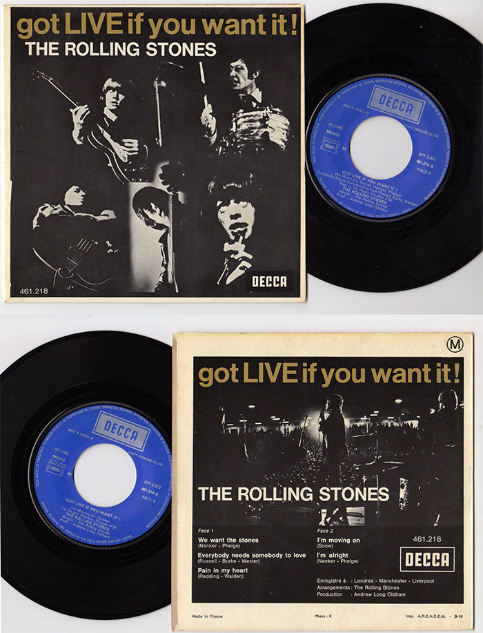 The Rolling Stones - Got Live If You Want It ! - Decca 461.218 France 7" EP