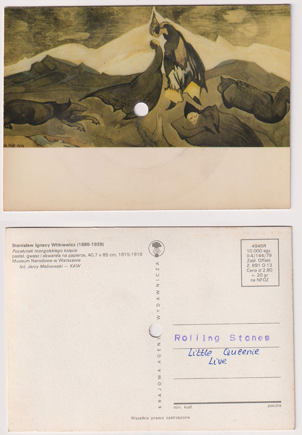 The Rolling Stones: Little Queenie (live) - Krajowa Agencja Wydawnicza 4946 R, Poland 1981, audio postcard