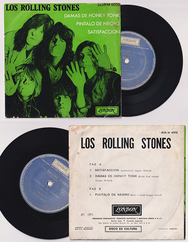 The Rolling Stones: (I Can't Get No) Satisfaction  - London 33 DLM / M 6002, Argentina 1971, 7" EP