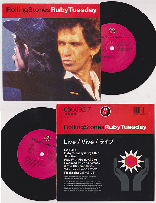 The Rolling Stones: Ruby Tuesday - CBS 656892 7, UK 1991, 7" PS