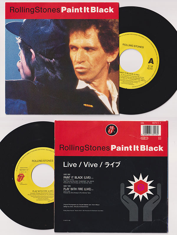 The Rolling Stones: Paint It, Black (live) - CBS 657311 7, Holland 1991, 7" PS