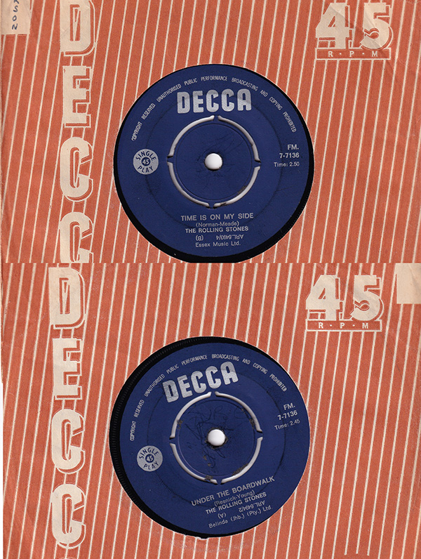 The Rolling Stones: Under The Boardwalk, 7" CS, South Africa, 1965 - $ 34.88