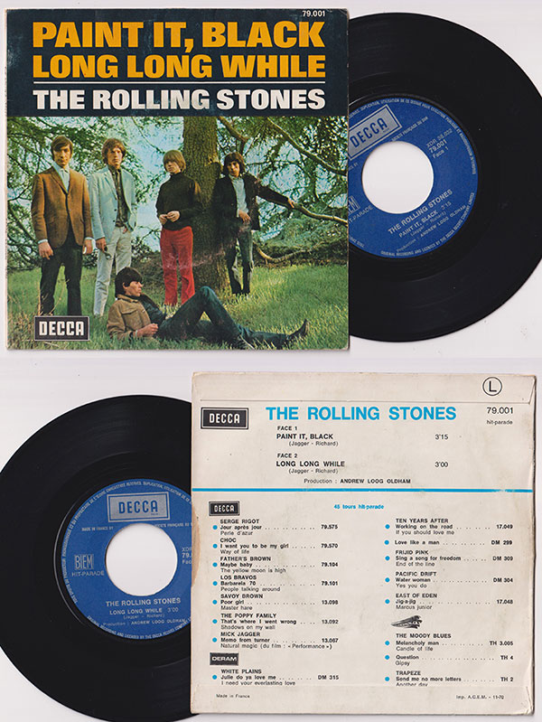 The Rolling Stones: Paint It, Black - Decca HP 79001, France 1970, 7" PS