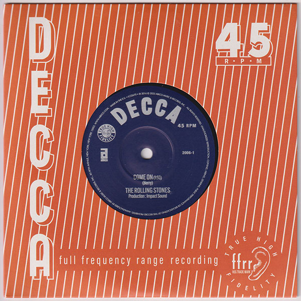 The Rolling Stones: Come On - Abkco 2006-1, France 2022, 7" CS